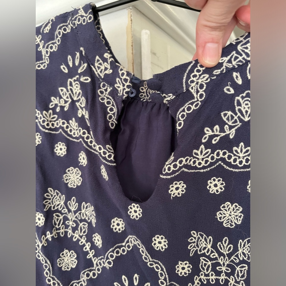 Navy Printed Ruffle Hem Mini Dress - Picture 10 of 13